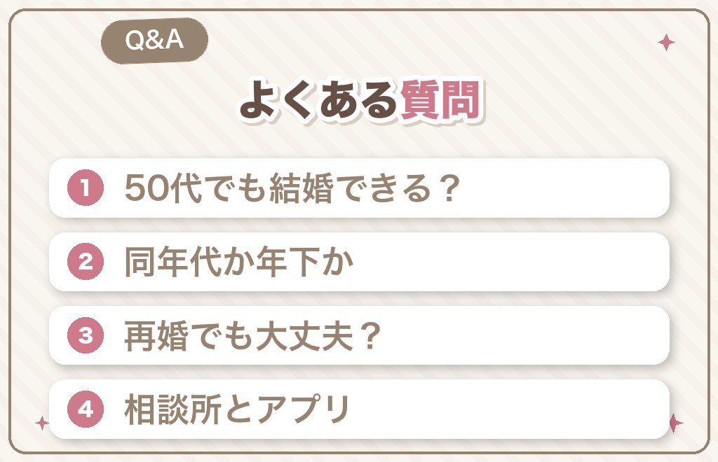 50代で結婚した女性に関するQ&A
