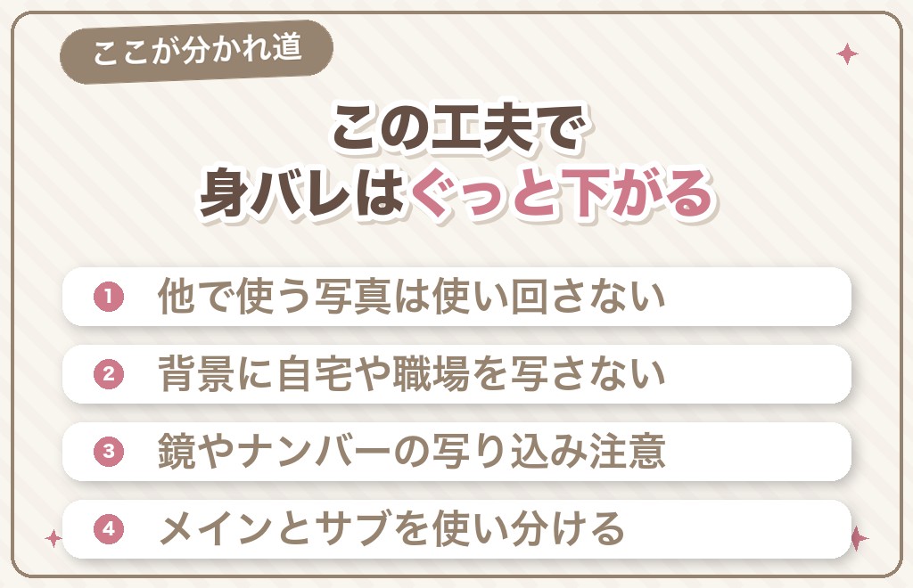 身バレを下げる顔写真の載せ方