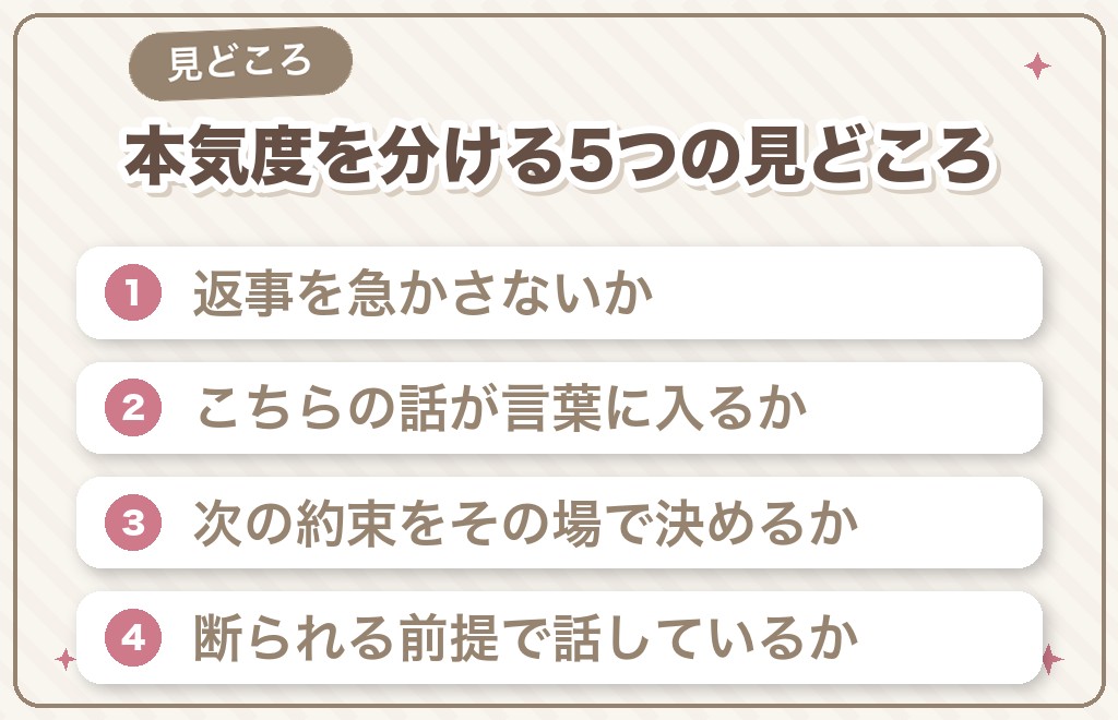 本気かどうかを分ける5つの見どころ