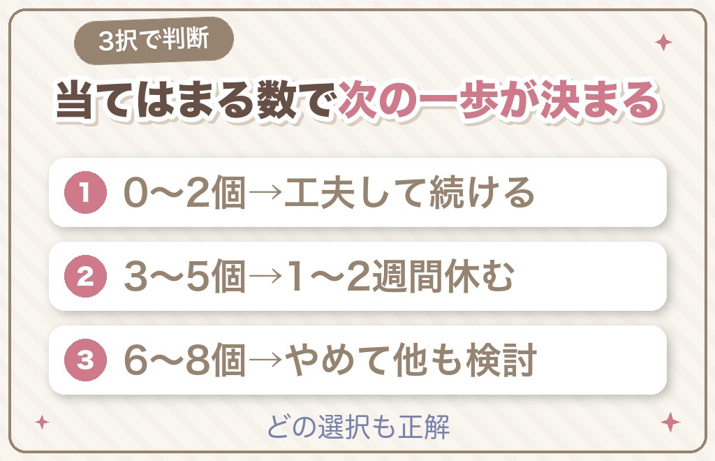 続ける？休む？やめる？迷ったときのセルフチェック