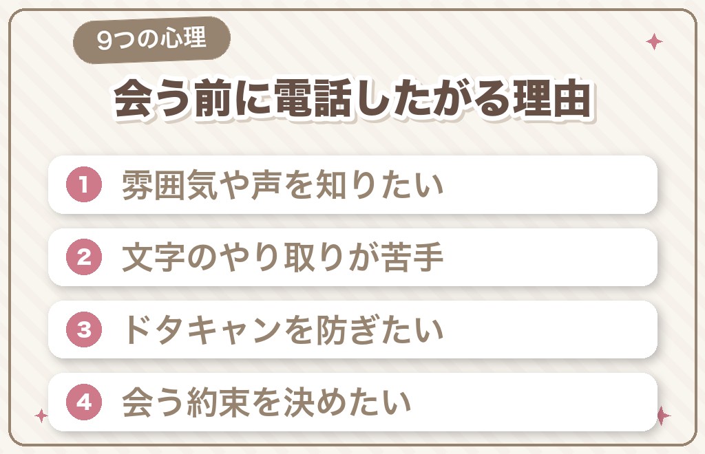 マッチングアプリで会う前に電話したがる男性心理9つ