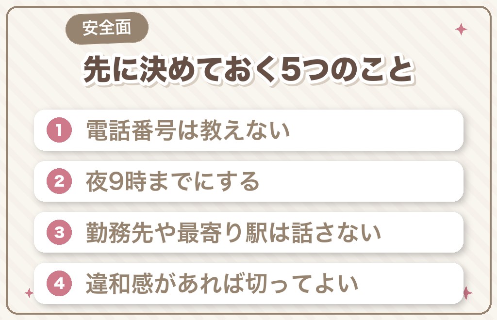 マッチングアプリで会う前に電話するとき、安全面で決めておくこと