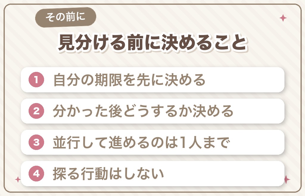 見分けようとする前に決めておきたいこと
