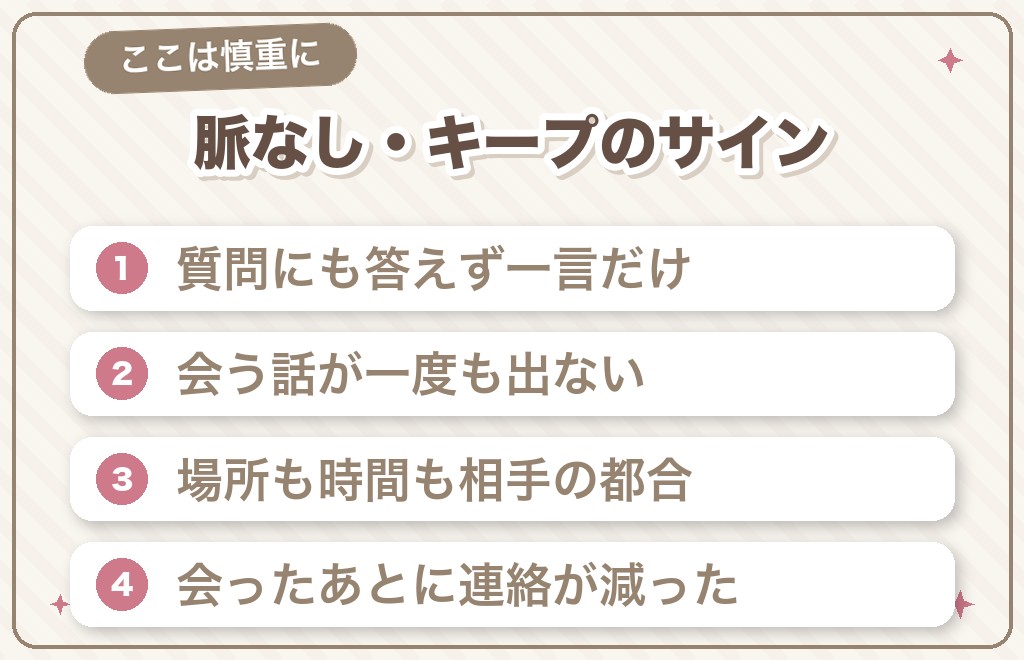 マッチングアプリで会話が続かないときの「脈なし・キープ」のサイン