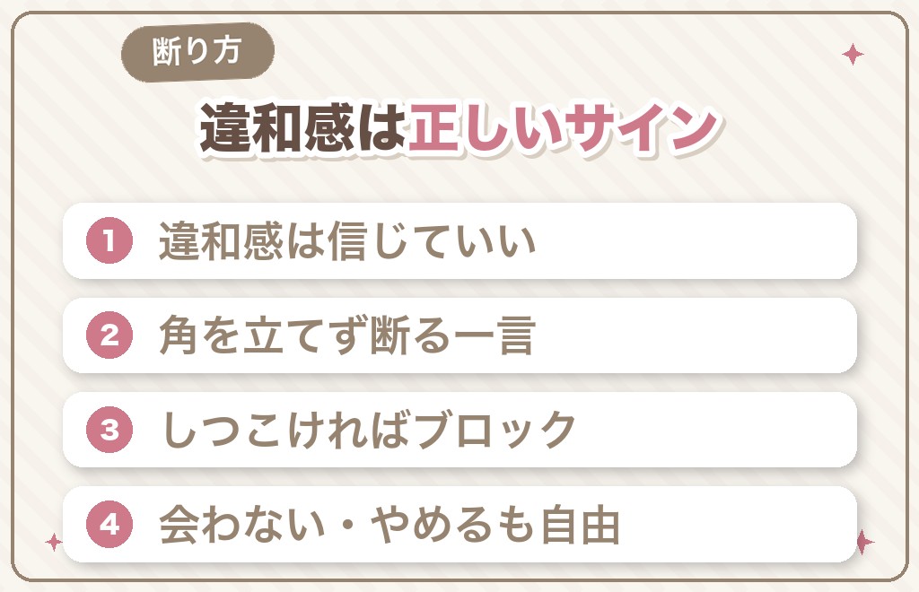 違和感があるときの断り方と「会わない」という選択