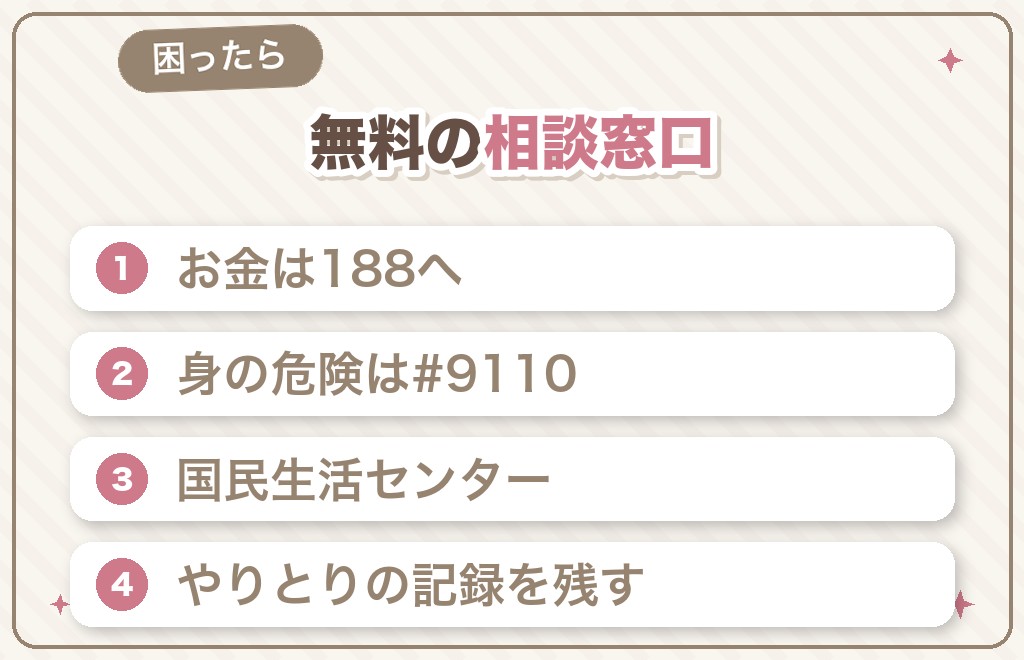 怖い思いをしたときに使える相談窓口