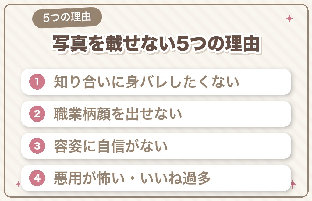 写真なしの男性が写真を載せない5つの理由