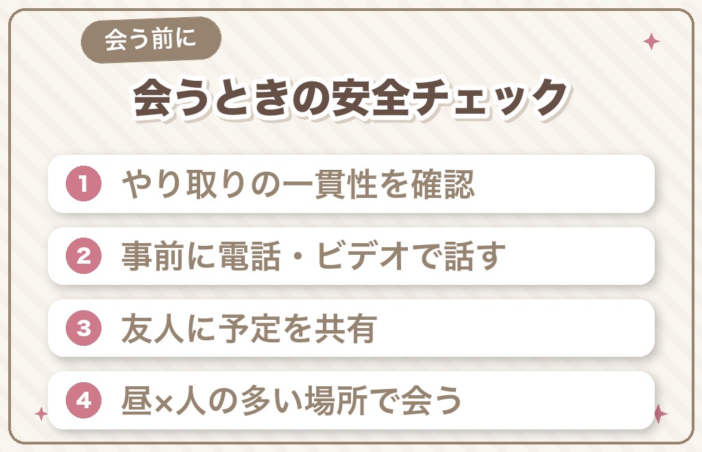 写真なしの男性と会うときの安全チェック